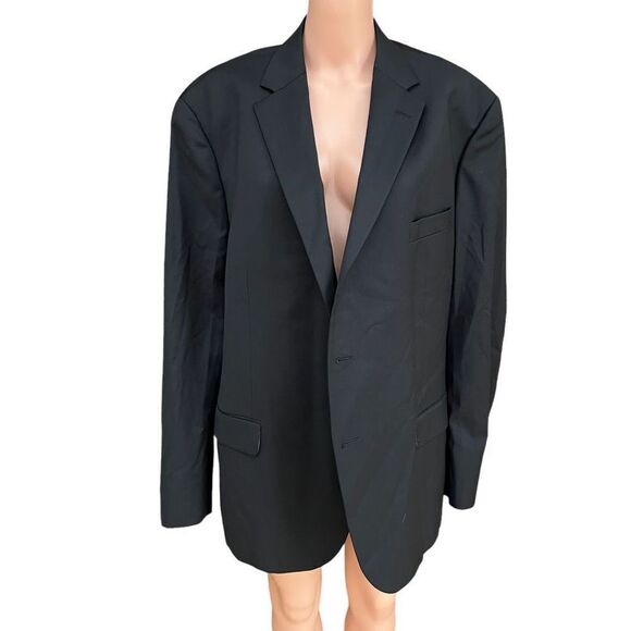 Hart Schaffner Marx New York Fit Blazer wool black missing buttons XL New altere - Picture 1 of 9